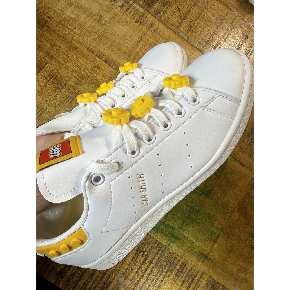 adidas Stan Smith LEGO GX7203 Women's Size 8.5 White Yellow Sneakers - Picture 5 of 10